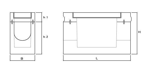 スーパー側溝U型用集水桝