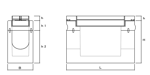 スーパー側溝W型用集水桝